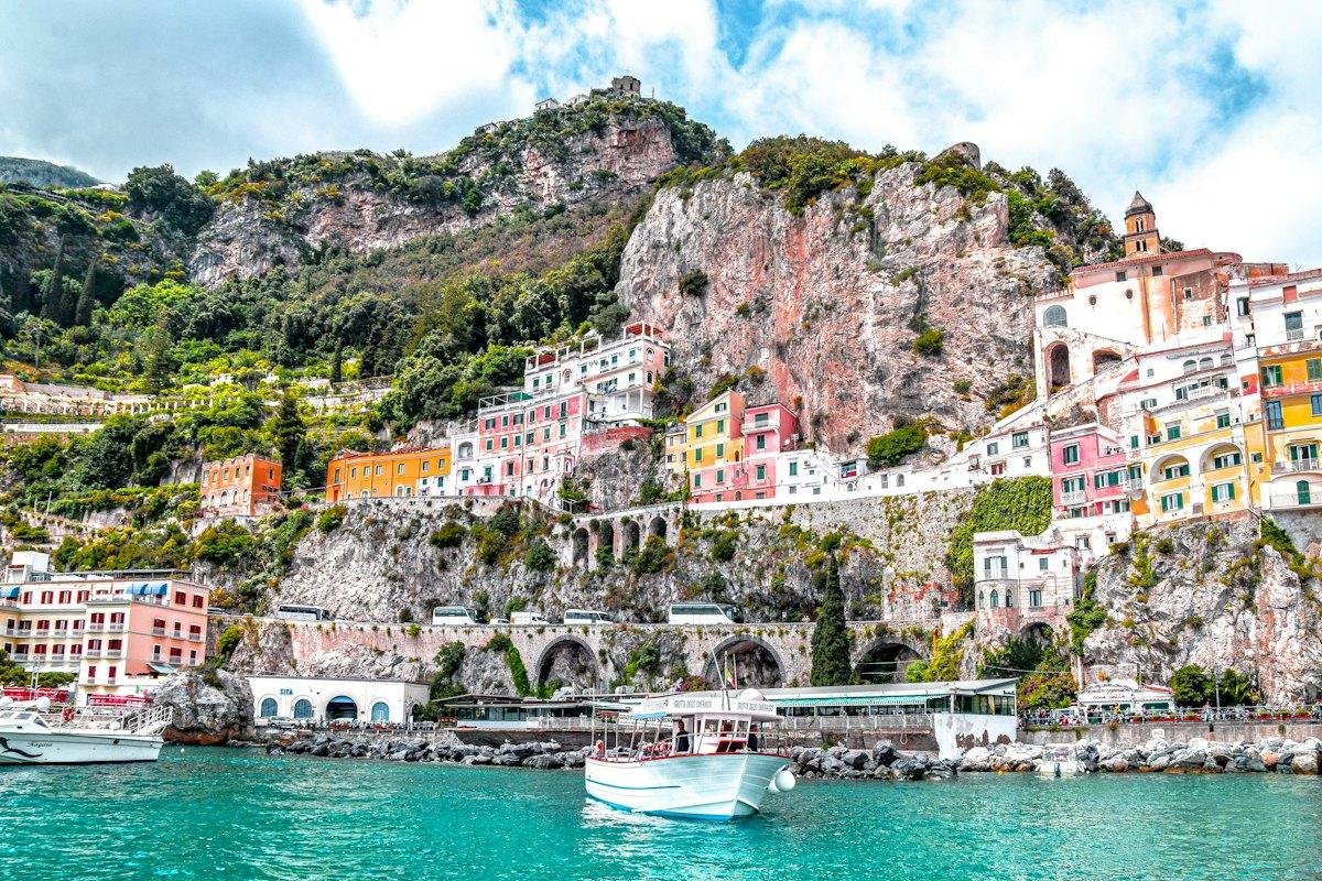Colorful houses on the Amalfi Coast